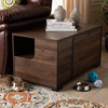 Baxton Studio Connor Walnut Brown Finished 2-Door Cat Litter Box Cover House 166-10744